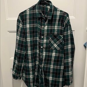 Green and pink plaid flannel Shirt